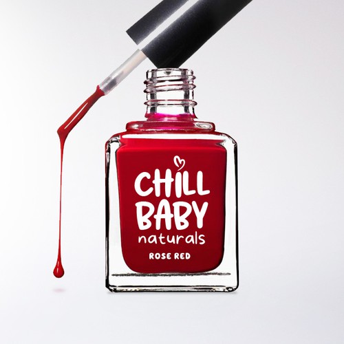 Nail polish design with the title 'Chill Baby Naturals Logo for Cosmetics Brand'