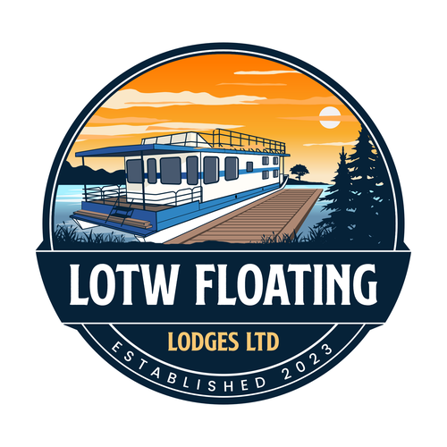 Country club logo with the title 'Vintage Logo Around Lodge'