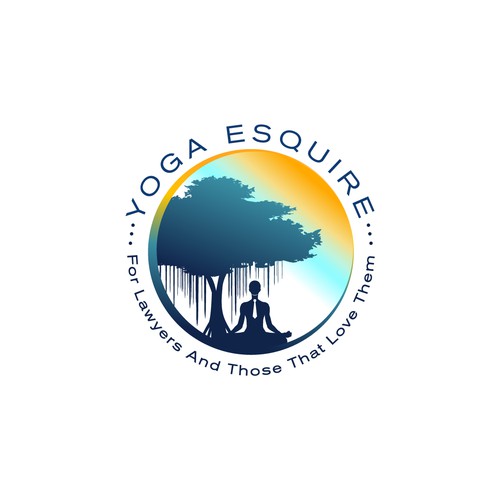 Sunset logo with the title 'Yoga Esquire logo'