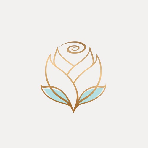 Petal design with the title 'Rose drawing- Logo design for 'William Rose Nursery''