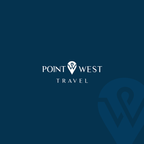 Point logo with the title 'POINT WEST LUXURY TRAVEL LOGO DESIGN'
