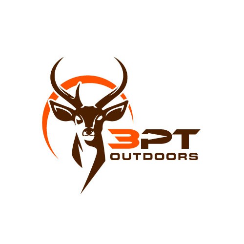 Hunting design with the title 'Outdoors hunting logo with a deer'