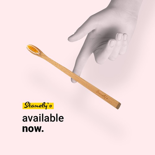 Toothbrush design with the title 'Advertising product images for Stanley's'