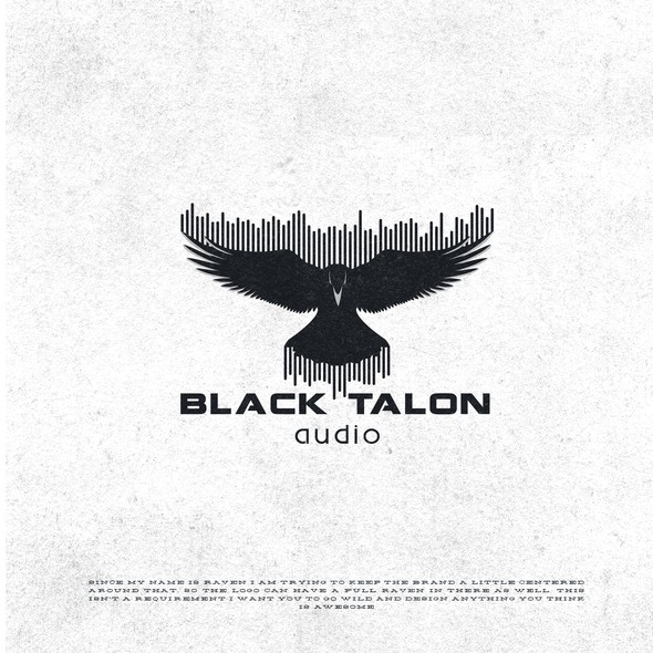 Recording studio design with the title 'Black Talon Audio Logo'