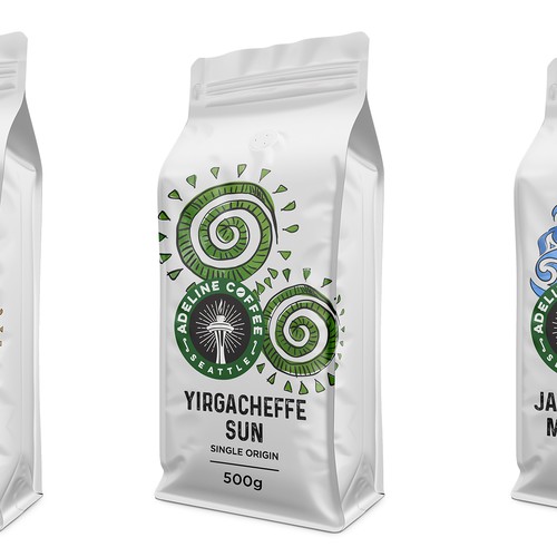 Coffee bar design with the title 'Coffee packaging design'