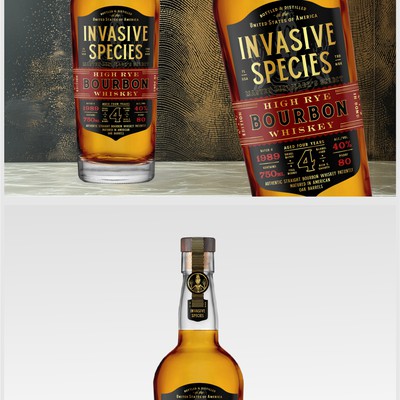 Invasive Species bourbon label design