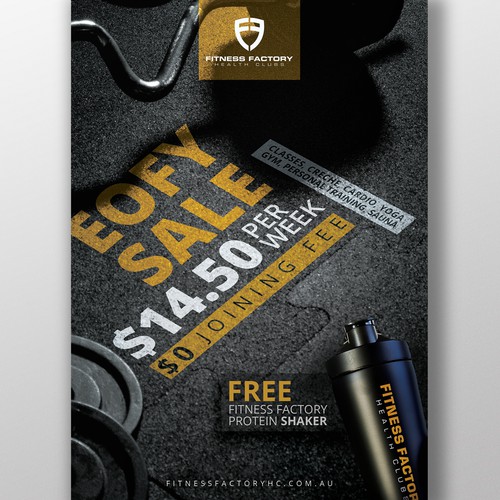 Shaker design with the title 'Gym/fitness poster design'