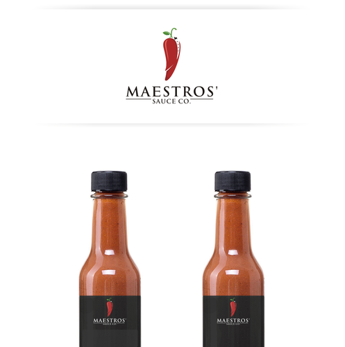 Conceptual logo with the title 'Logo designs for Maestro's sauce CO'