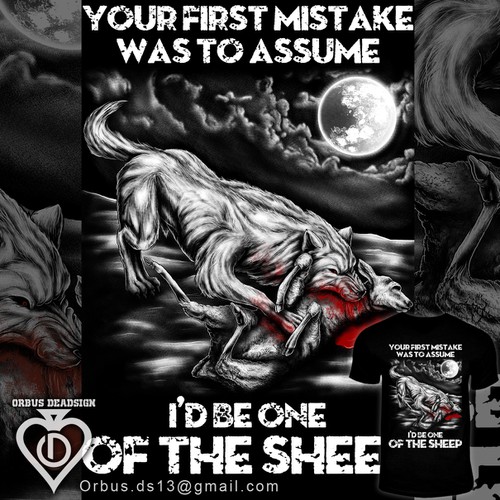 Wolf t-shirt with the title 'Wolf Illustration'