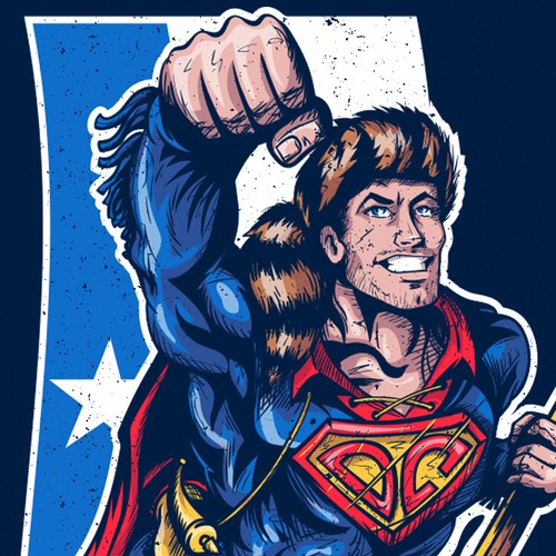 Comics design with the title 'Design Davy Crockett as Superman!'