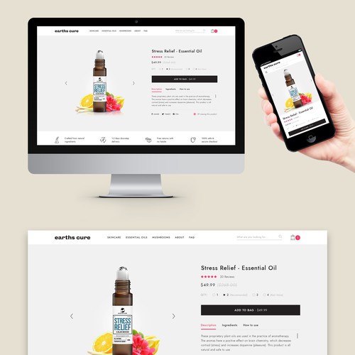 Product page design with the title 'Shopify Product Page Design'