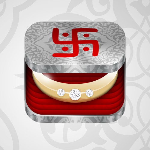 Ring design with the title 'icon or button design for My Indian Wedding App'