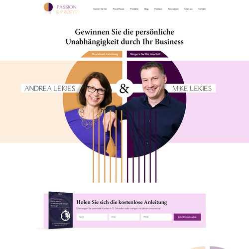 Author website with the title 'Website design for business coach'