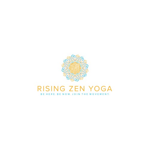Mandala logo with the title 'Rising Zen Yoga'