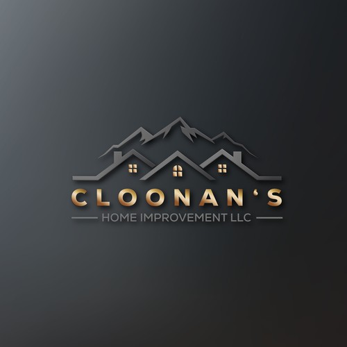 Home improvement logo with the title 'Mountain-roof home improvement logo'
