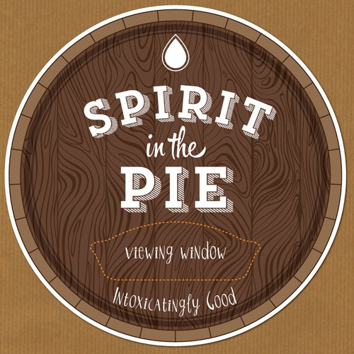 Wood label with the title 'Concept of label for pies'