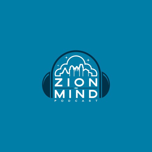 Religious logo with the title 'Zion in Mind - Podcast'