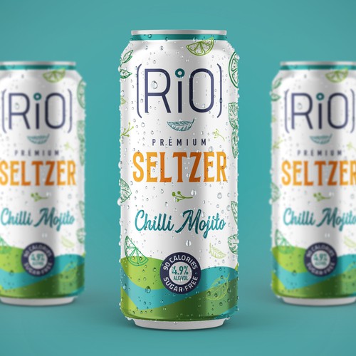 Energy drink packaging with the title 'Seltzer Drink Can Design'