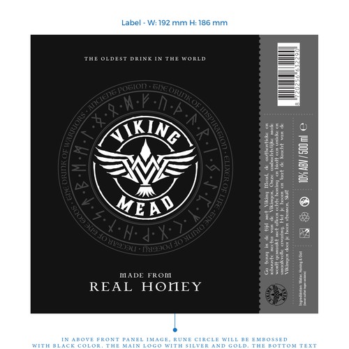 Nordic design with the title 'Sleek label for Viking Mead'