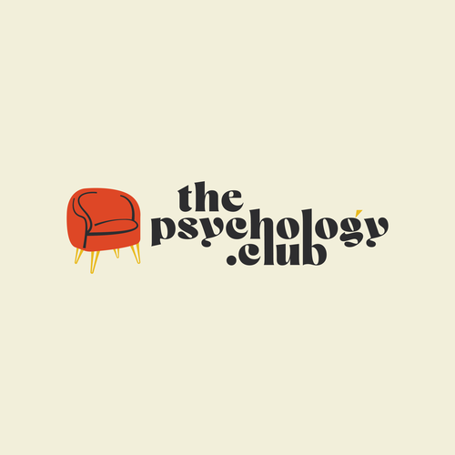 70s logo with the title 'The Psychology Club – Logo Design for a Community & Newsletter'
