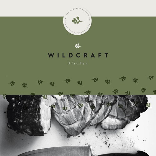 Restaurant brand with the title 'Creative logo for Wildcraft Kitchen // vibrant, hip and healthy cuisine'