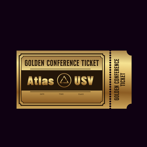 Bitcoin artwork with the title 'Design a golden ticket for and NFT drop'