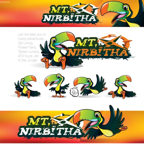 Cartoon illustration with the title 'character mascot logo'