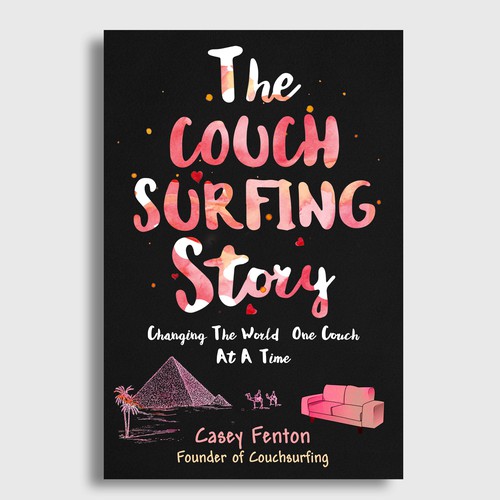 Travel book cover with the title 'The Couch Surfing Story'