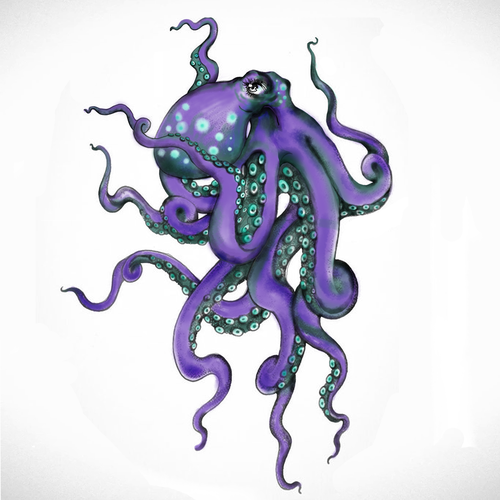 Animal character artwork with the title 'Lady Octopus'