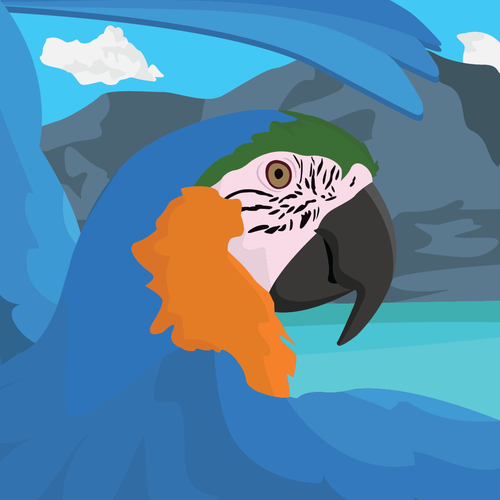 Parrot design with the title 'JustParrot'