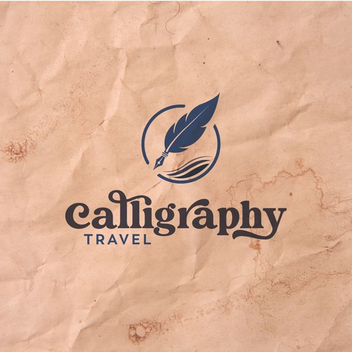 Serif logo with the title 'Calligraphy Travel — Elegant Agency Logo'