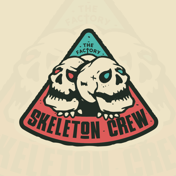Surfboard design with the title 'Skeleton Crew'