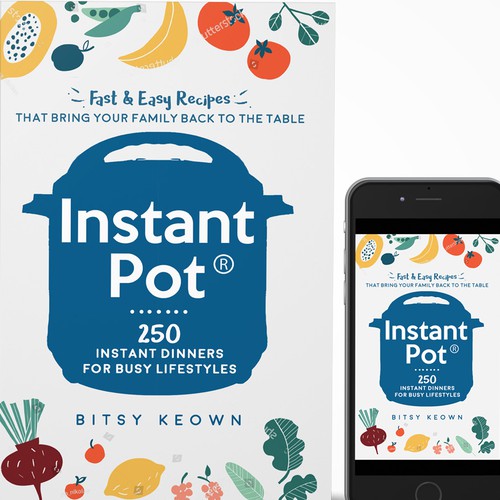 Food book cover with the title 'Food Cover Design'