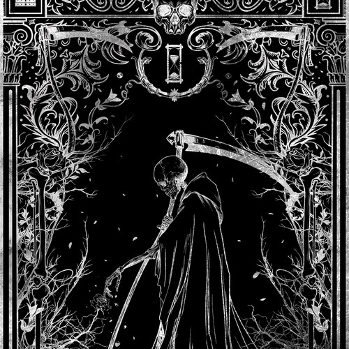 Death design with the title 'Tarot card - back'
