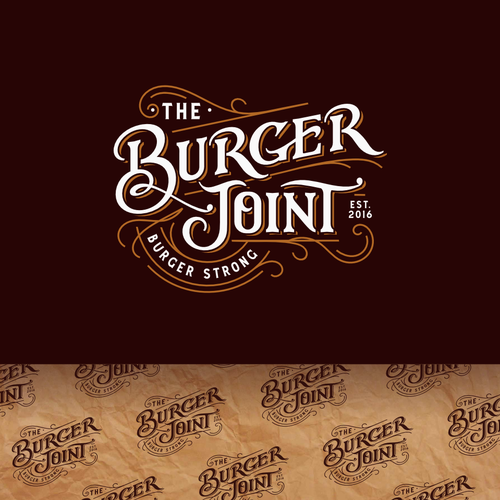 标题为“TheBurgerJoint”的汉堡标志