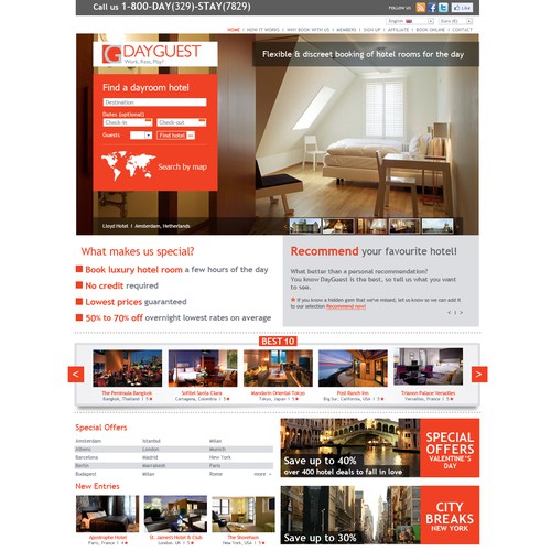 Booking website with the title 'Hotel booking website'