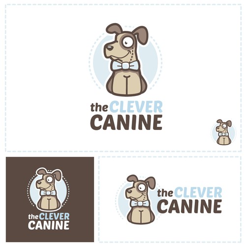 Puppy logo with the title 'Cartoon style dog-training logo'