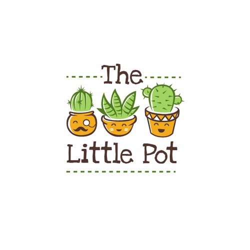 Cactus logo with the title 'Help grow us a logo for The Little Pot'