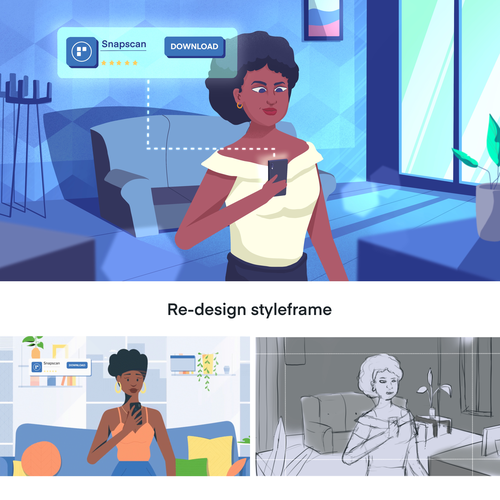 Motion graphics artwork with the title 'Illustrations for Animated Video Series'