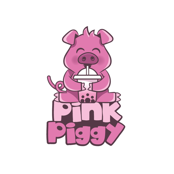 Fluffy logo with the title 'Pink pig'