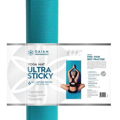 Label packaging with the title 'Gaiam mat label'