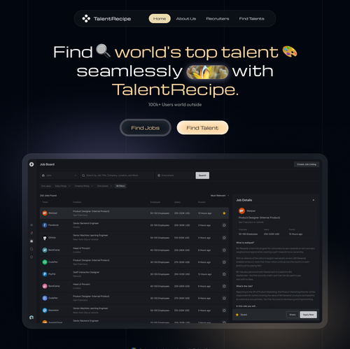 Mobile app website with the title 'AI product Landing page'