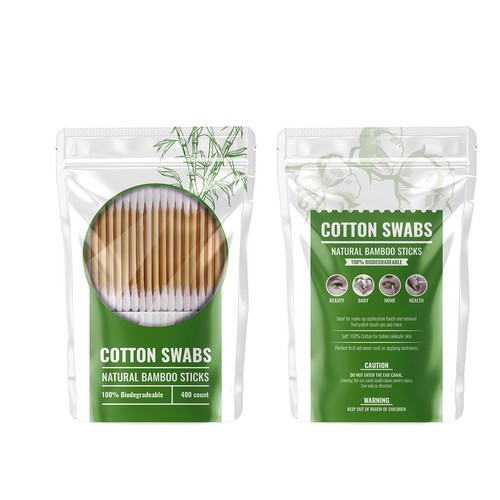 Cotton design with the title 'Cotton Swabs Pouch Design'