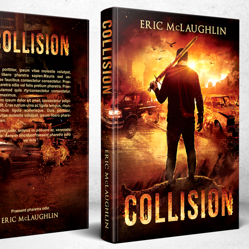 Action book cover with the title 'Book Cover- Collision'