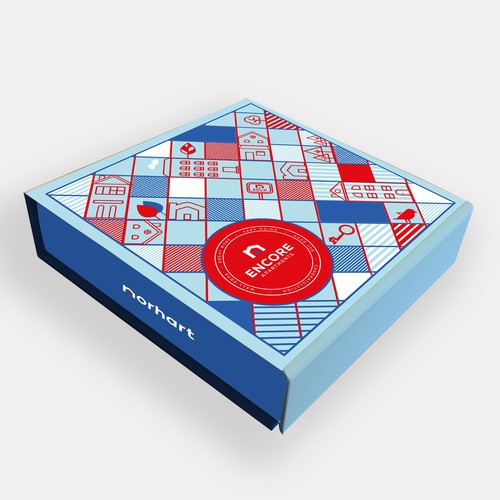 Gift box design with the title 'Box Packaging_Real Estate Gift Box'