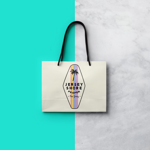 Beachwear design with the title 'Jersey Shore Proper Clothing Co.'