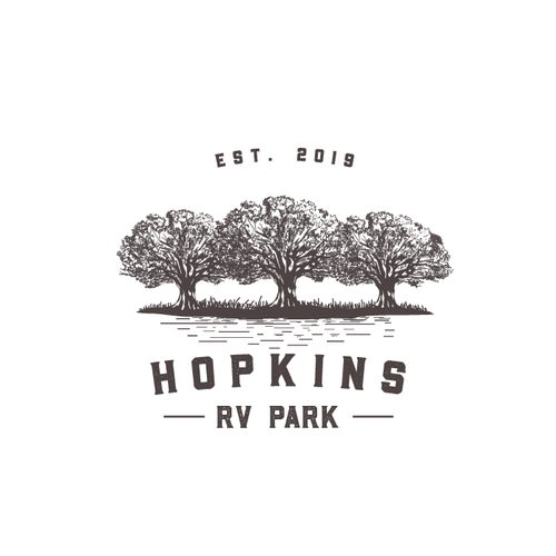 Park design with the title 'Hopkins RV Park'