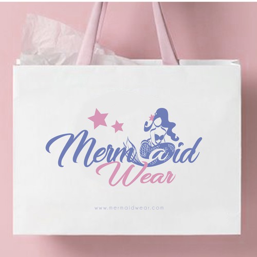 Mermaid logo with the title '"Mermaid Wear"  Logotype.'