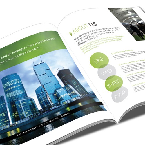 Layout design with the title 'Help Sofinnova Ventures, Inc. with a new brochure design'