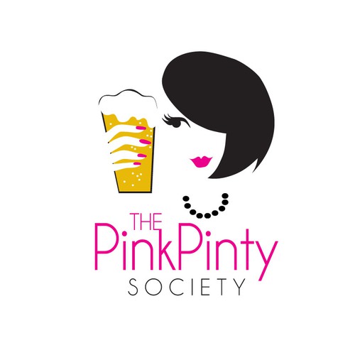 Lips design with the title 'New logo wanted for The Pink Pinty Society'